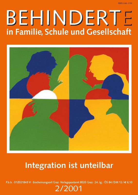 Cover of the book 'Behinderte in Familie, Schule und Gesellschaft, Volume 2/2001'