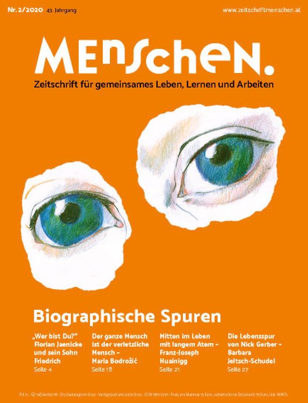 Bucheinband von 'Menschen. - Zeitschrift für gemeinsames Leben, Lernen und Arbeiten, Band 2/2020'