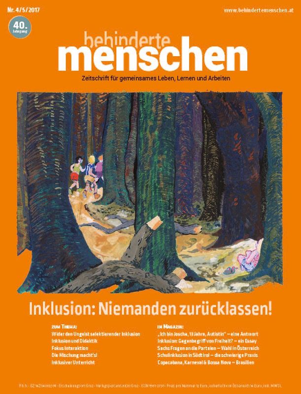 Bucheinband von 'Behinderte Menschen - Zeitschrift für gemeinsames Leben, Lernen und Arbeiten, Band 4/5/2017'