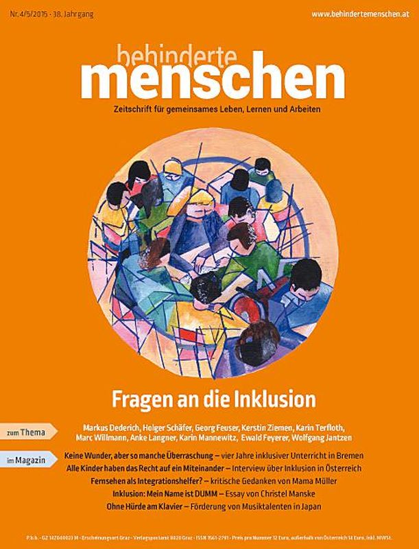 Bucheinband von 'Behinderte Menschen - Zeitschrift für gemeinsames Leben, Lernen und Arbeiten, Band 4/5/2015'