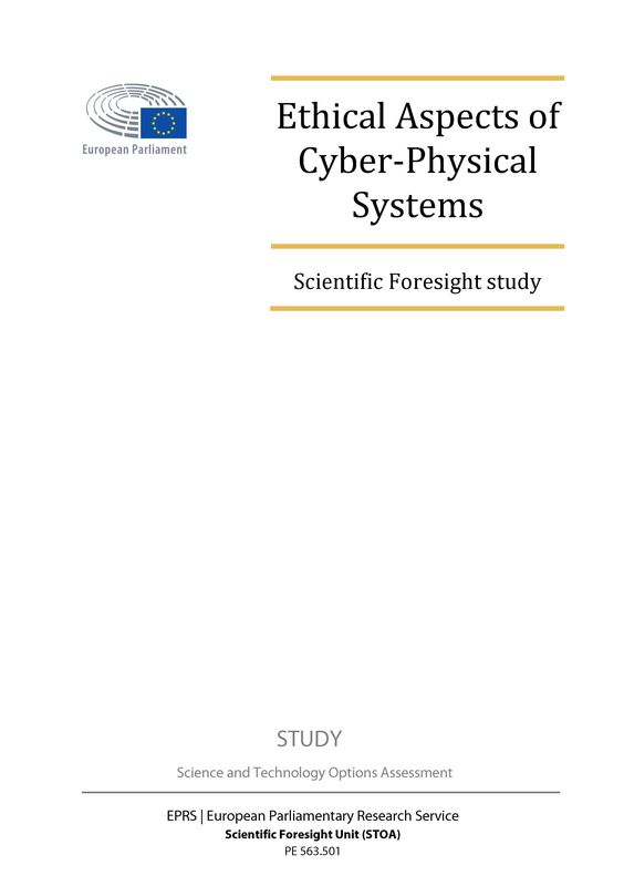 Cover of the book 'Ethical Aspects of Cyber-Physical Systems - Scientific Foresight study'