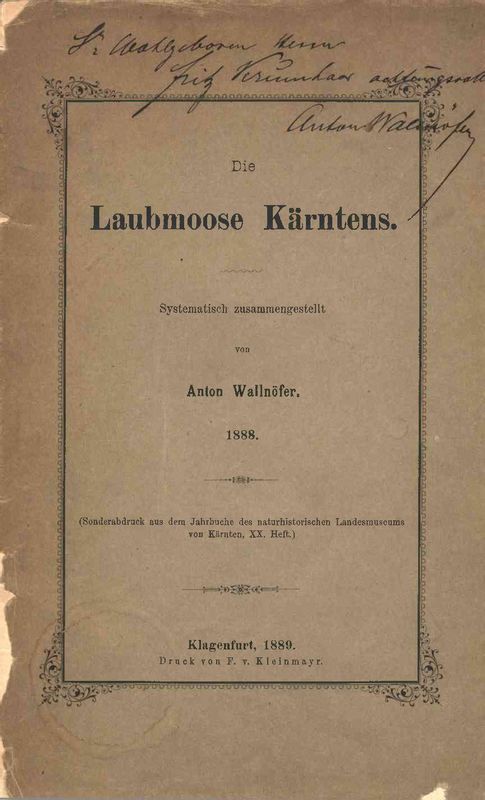 Cover of the book 'Die Laubmoose Kärntens'