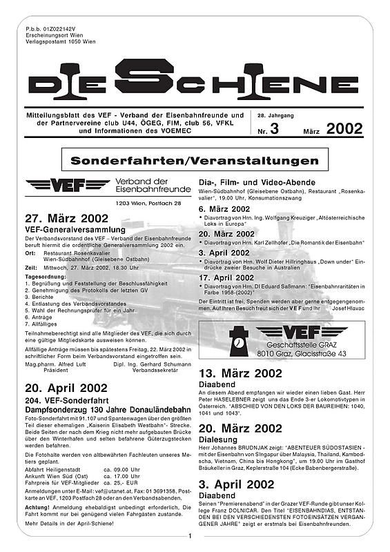 Cover of the book 'Die Schiene, Volume 28/03'