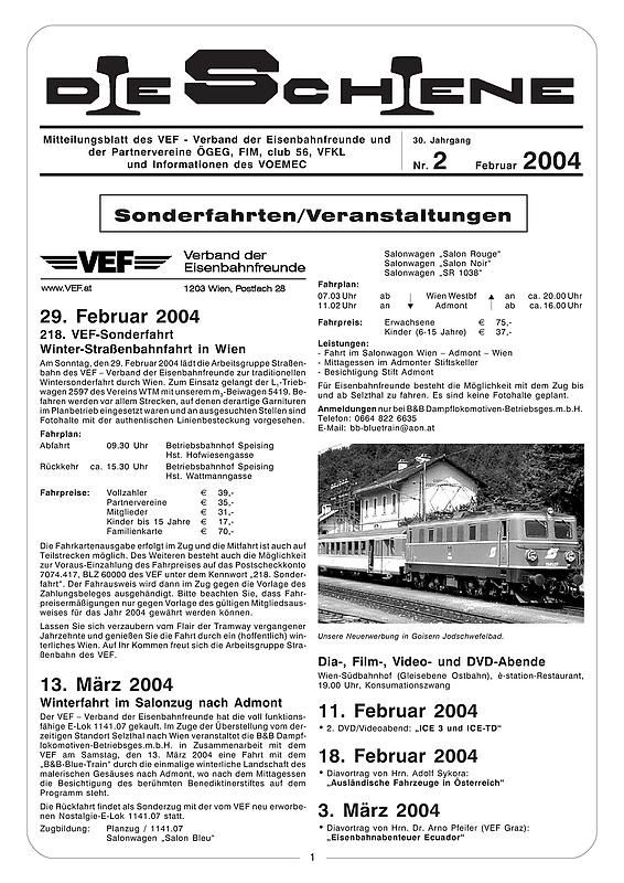 Cover of the book 'Die Schiene, Volume 30/02'