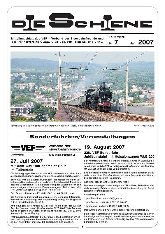 Cover of the book 'Die Schiene, Volume 33/07'