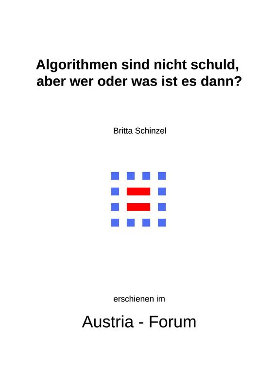 Cover of the book 'Algorithmen sind nicht schuld, aber wer oder was ist es dann?'