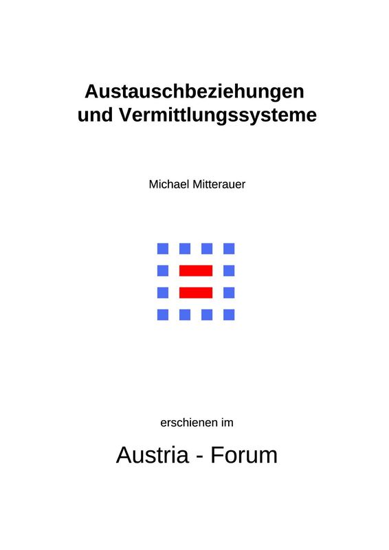 Cover of the book 'Austauschbeziehungen und Vermittlungssysteme - Aktualitätsbezogene Wissenschaft in urbanem Umfeld'