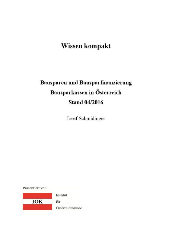 Cover of the book 'Wissen kompakt - Bausparen und Bausparfinanzierung Bausparkassen in Österreich'