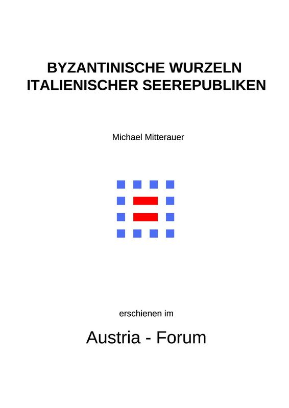 Cover of the book 'Byzantinische Wurzeln italienischer Seerepubliken'