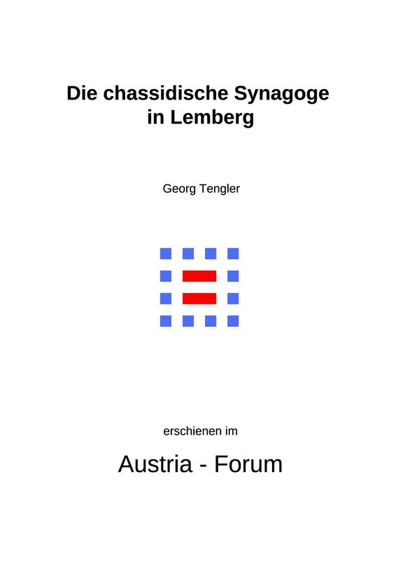 Bucheinband von 'Die chassidische Synagoge in Lemberg'