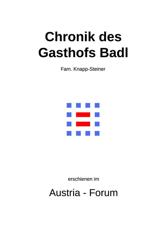 Cover of the book 'Chronik des Gasthofs Badl'