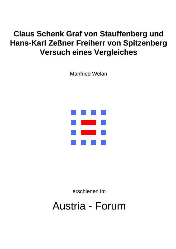 Cover of the book 'Claus Schenk Graf von Stauffenberg und Hans-Karl Zeßner Freiherr von Spitzenberg - Versuch eines Vergleiches'