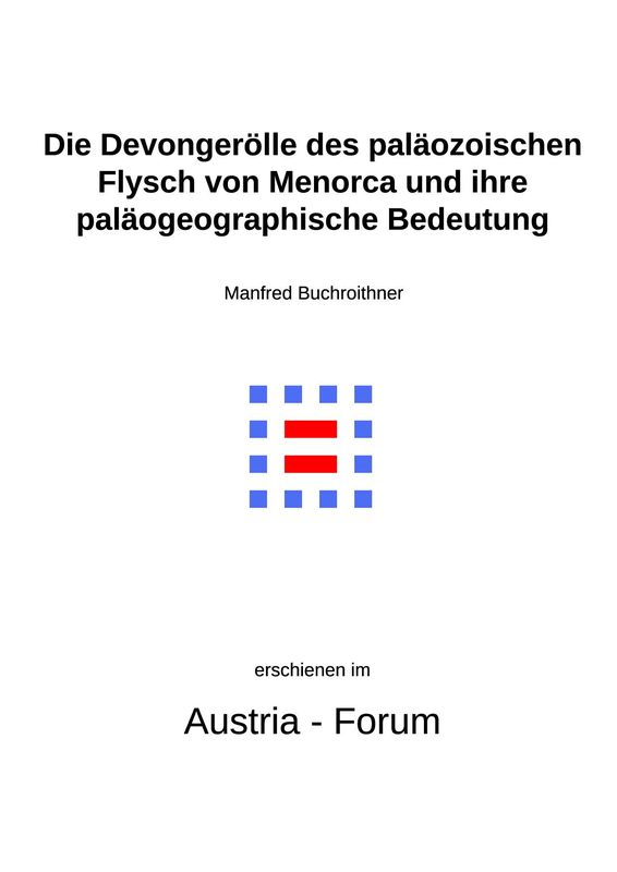 Bucheinband von 'Die Devongerölle des paläozoischen Flysch von Menorca und ihre paläogeographische Bedeutung'