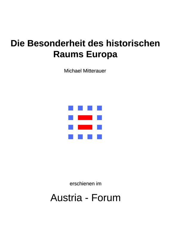 Cover of the book 'Die Besonderheit des historischen Raums Europa'