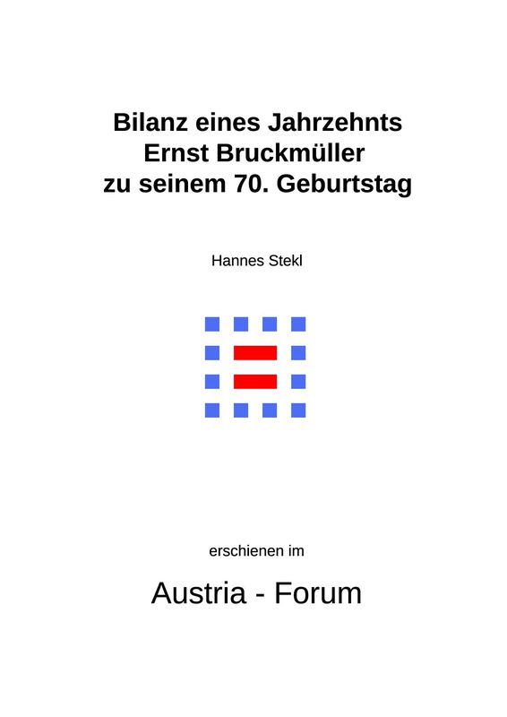 Cover of the book 'Bilanz eines Jahrzehnts - Ernst Bruckmüller zu seinem 70. Geburtstag'