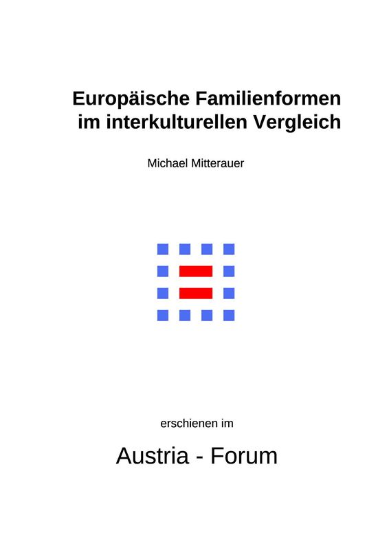 Cover of the book 'Europäische Familienformen im interkulturellen Vergleich'