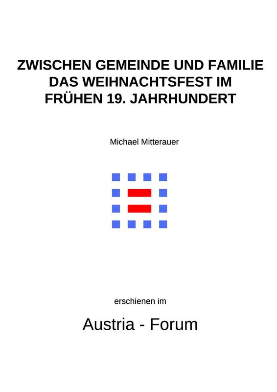 Cover of the book 'Zwischen Gemeinde und Familie - Das Weihnachtsfest im frühen 19. Jahrhundert'