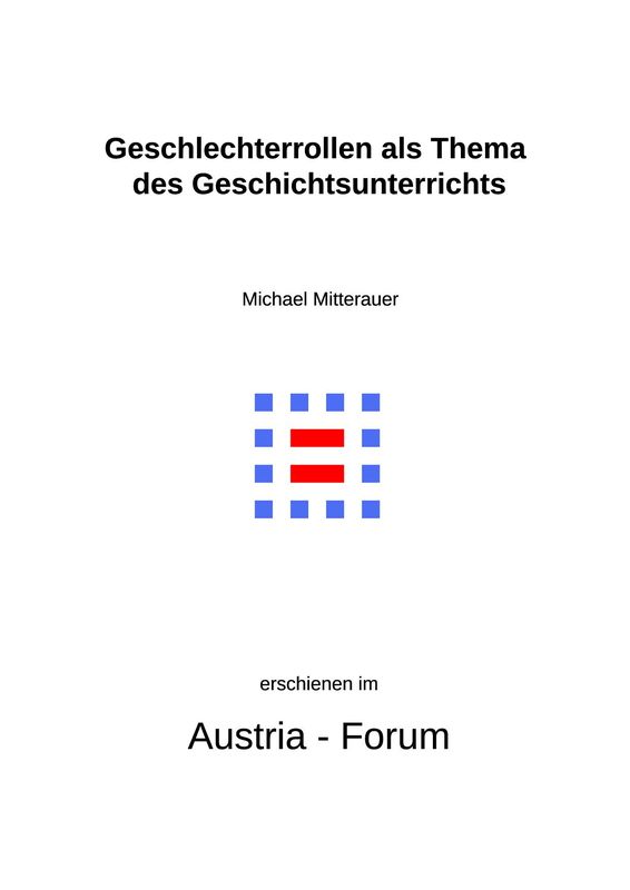 Cover of the book 'Geschlechterrollen als Thema des Geschichtsunterrichts'