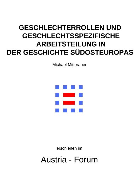 Bucheinband von 'Geschlechterrollen und geschlechtspezifische Arbeitsteilung in der Geschichte Südosteuropas'