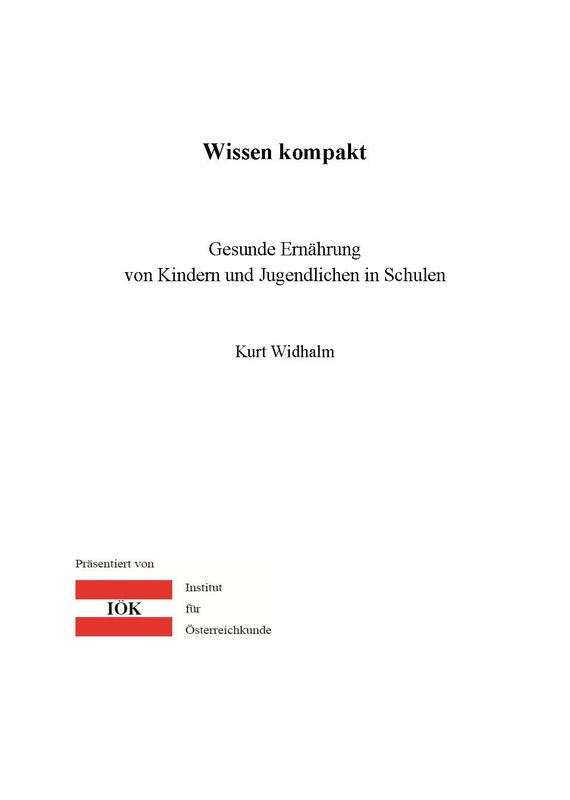 Cover of the book 'Wissen kompakt - Gesunde Ernährung von Kindern und Jugendlichen in Schulen'