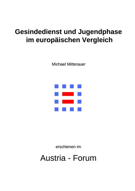 Cover of the book 'Gesindedienst und Jugendphase im europäischen Vergleich'