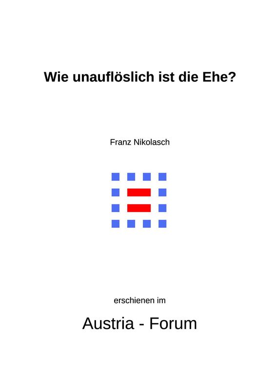 Bucheinband von 'Gedanken zu Glaube und Zeit - Wie unauflöslich ist die Ehe?, Band 105'