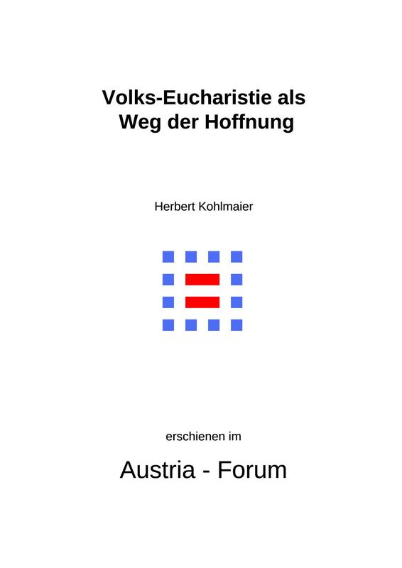 Bucheinband von 'Gedanken zu Glaube und Zeit - Volks-Eucharistie als Weg der Hoffnung, Band 122'