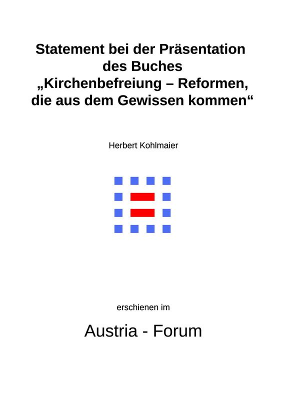 Cover of the book 'Gedanken zu Glaube und Zeit - Statement bei der Präsentation des Buches „Kirchenbefreiung – Reformen, die aus dem Gewissen kommen“, Volume 23'