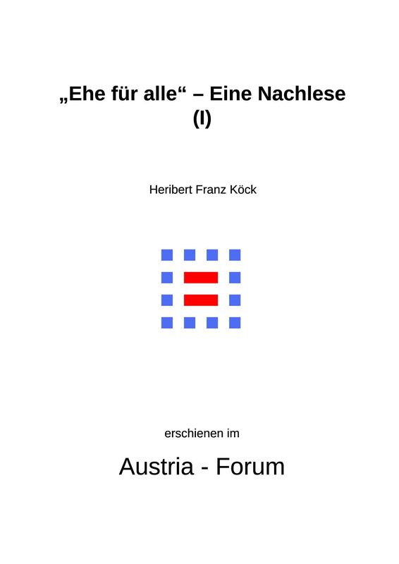 Cover of the book 'Gedanken zu Glaube und Zeit - „Ehe für alle“ – Eine Nachlese (I), Volume 261 I'