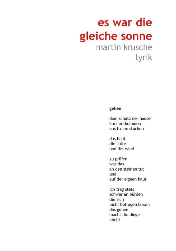 Cover of the book 'Es war die gleiche Sonne - Lyrik'