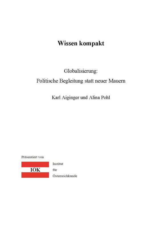 Cover of the book 'Wissen kompakt - Globalisierung: Politische Begleitung statt neuer Mauern'