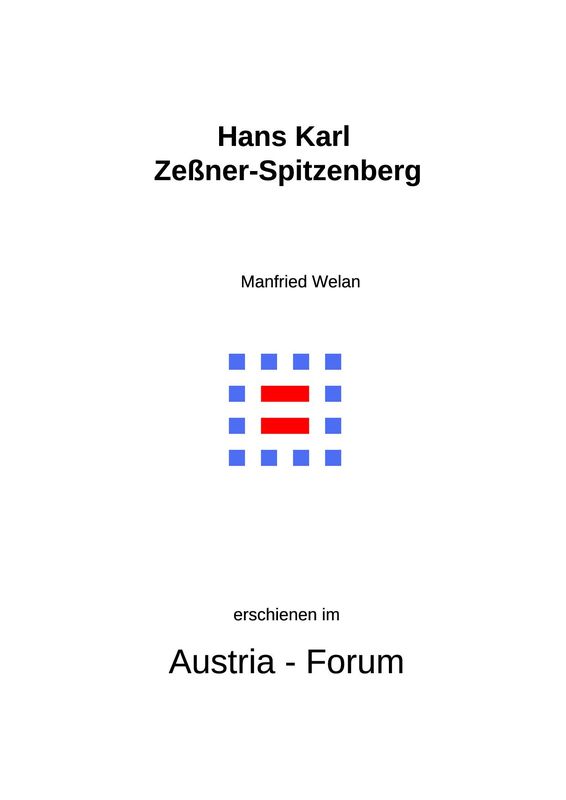 Cover of the book 'Hans Karl Zeßner-Spitzenberg - Aspekte einer Biografie'