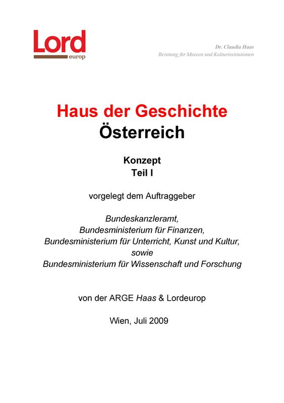 Cover of the book 'Haus der Geschichte Österreich, Volume 1'