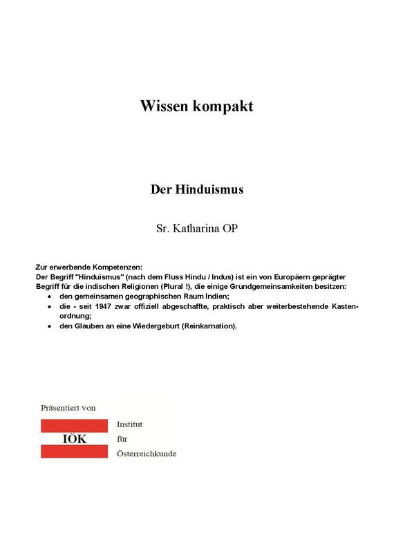 Cover of the book 'Wissen kompakt - Der Hinduismus'