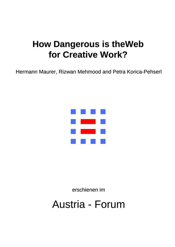 Cover of the book 'How Dangerous is the Web for Creative Work?'