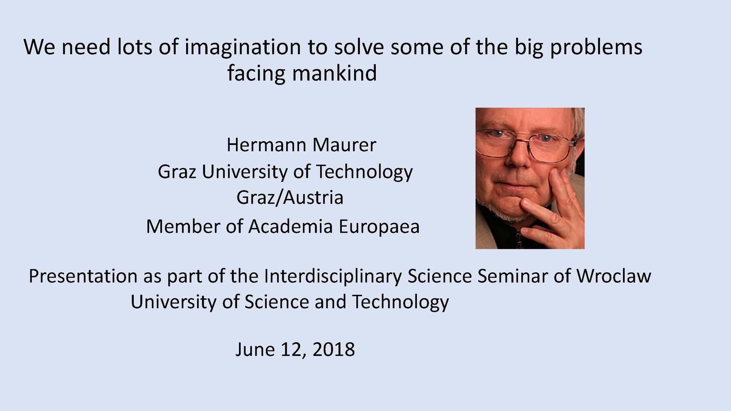 Cover of the book 'We need lots of imagination to solve some of the big problems facing mankind'