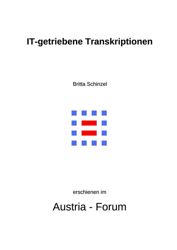 Cover of the book 'IT-getriebene Transkriptionen - IT-driven Transcriptions'