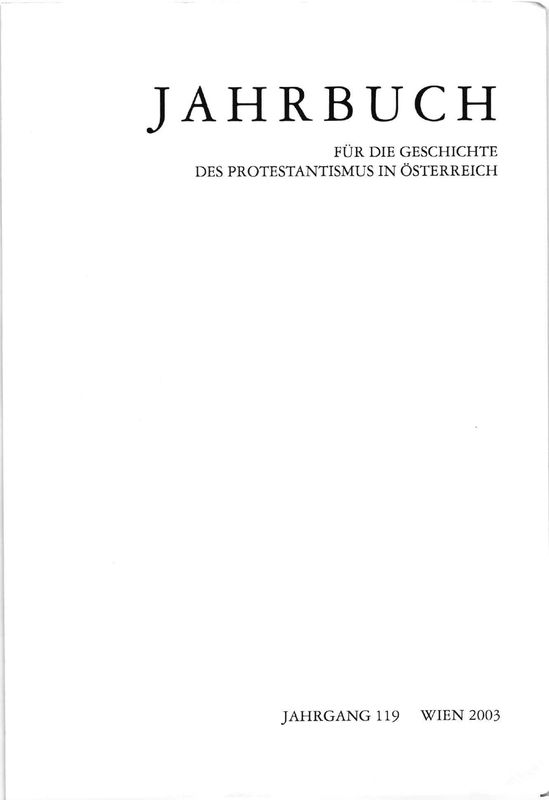 Bucheinband von 'Jahrbuch für die Geschichte des Protestantismus in Österreich'