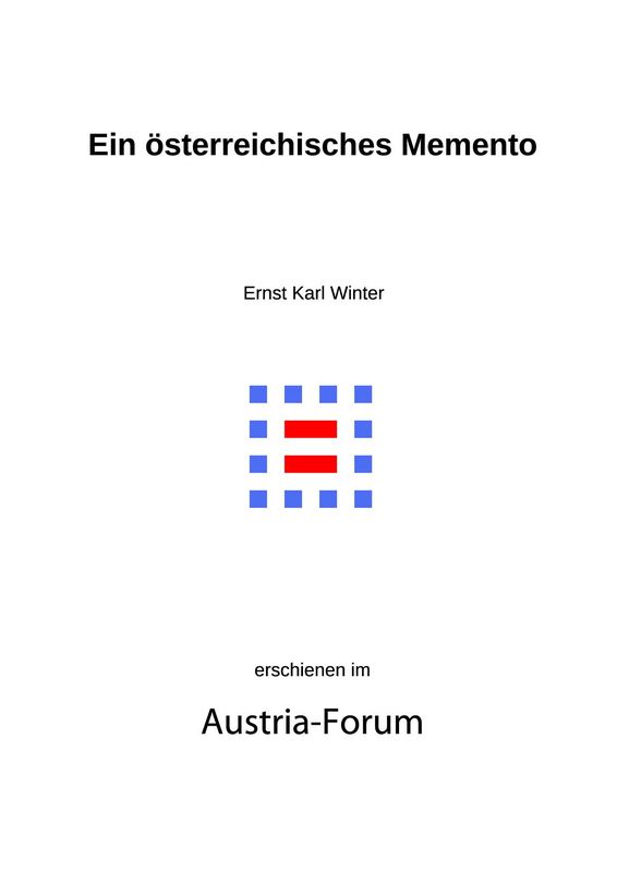 Cover of the book 'Ein österreichisches Memento'