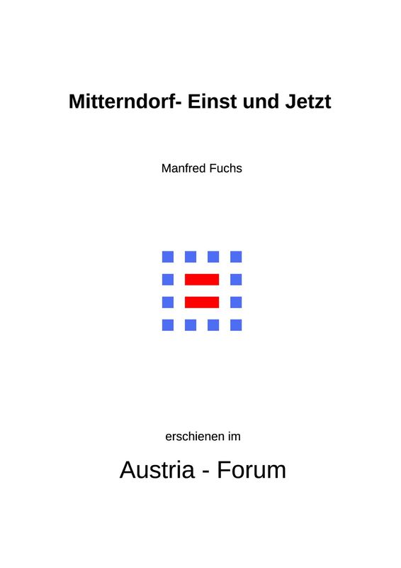 Cover of the book 'Mitterndorf - Einst und Jetzt'