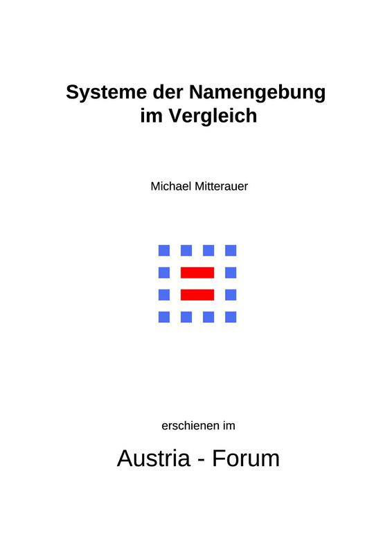 Cover of the book 'Systeme der Namengebung im Vergleich'