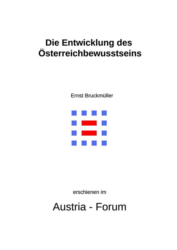 Cover of the book 'Die Entwicklung des Österreichbewusstseins'