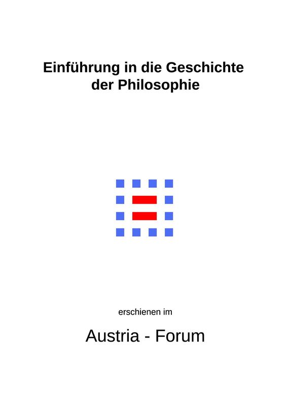 Cover of the book 'Einführung in die Geschichte der Philosophie'