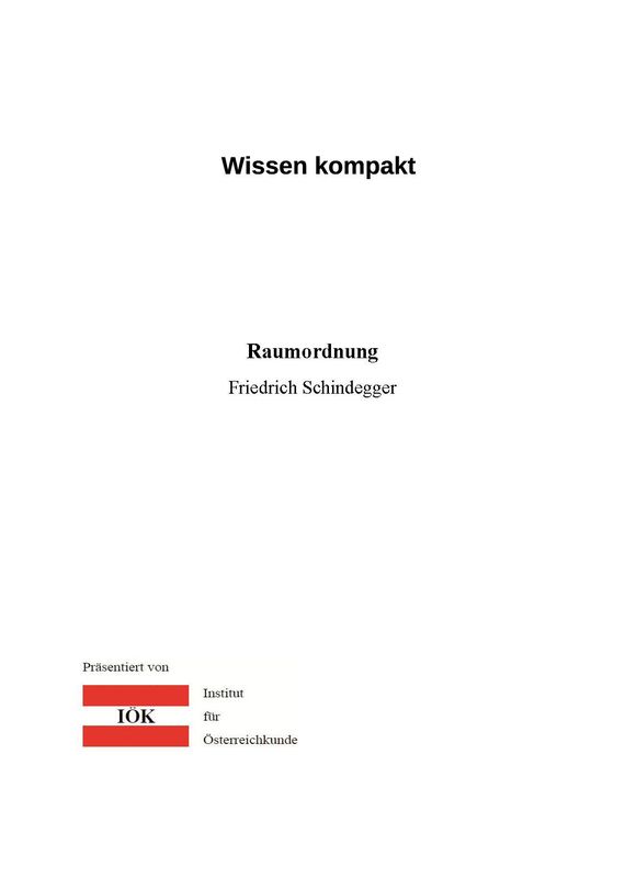 Cover of the book 'Wissen kompakt - Raumordnung'