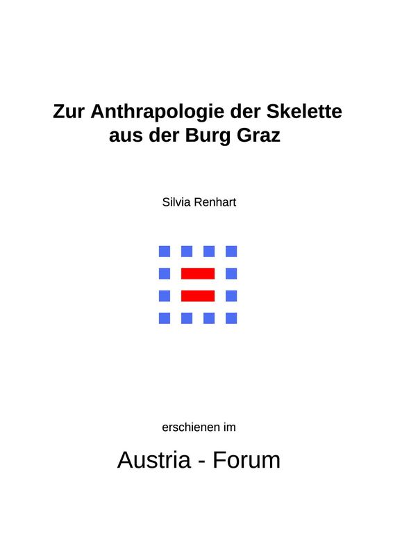 Cover of the book 'Zur Anthropologie der Skelette aus der Burg in Graz'