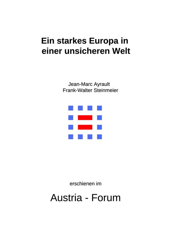 Cover of the book 'Ein starkes Europa in einer unsicheren Welt'