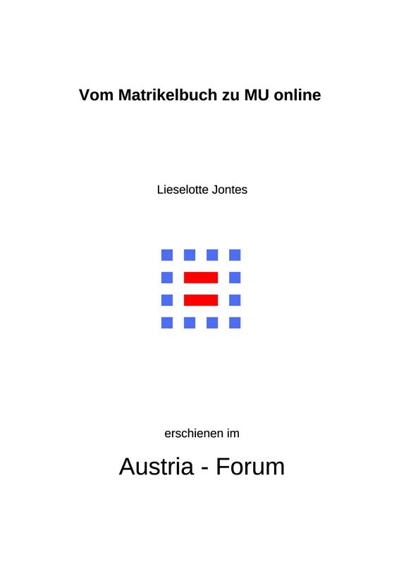 Cover of the book 'Vom Matrikelbuch zu MU online - Studieren in Leoben'