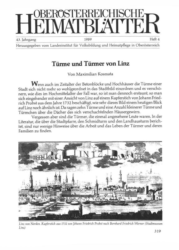 Cover of the book 'Türme und Türmer von Linz'