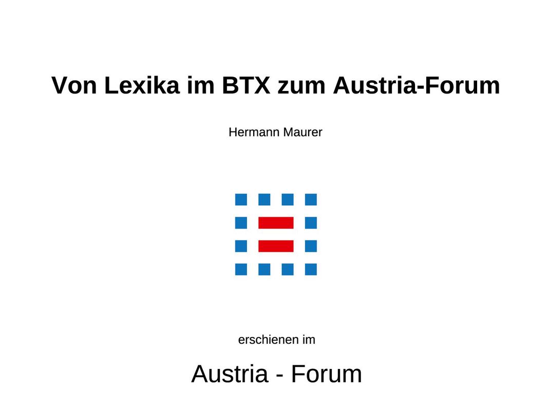 Cover of the book 'Von Lexika im BTX zum Austria-Forum'