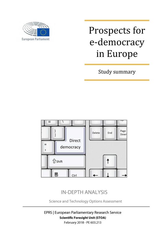 Cover of the book 'Prospects for e-democracy in Europe'